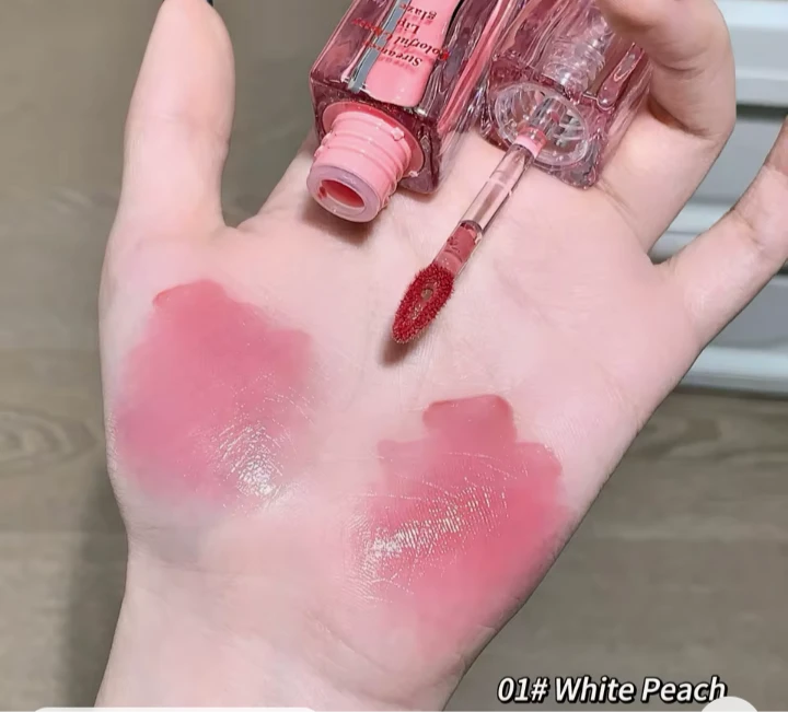 SHAQINUO Streamer Colorful Glossy Lip Glaze - 01 White Peach - photo 2