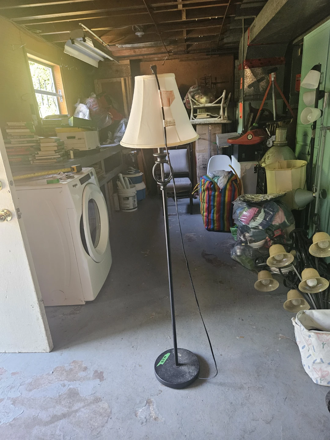 Black Floor Lamp with Cream Shade - photo 2