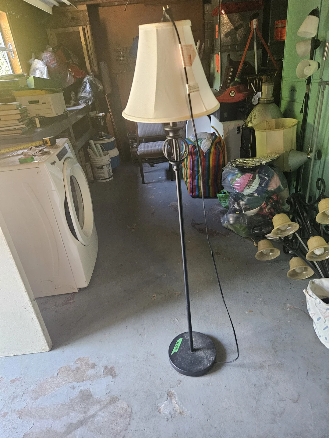 Black Floor Lamp with Cream Shade - photo 3