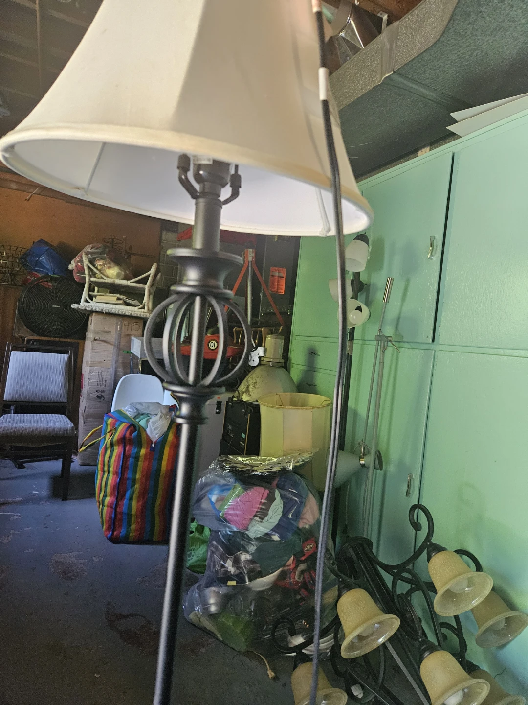 Black Floor Lamp with Cream Shade - photo 5