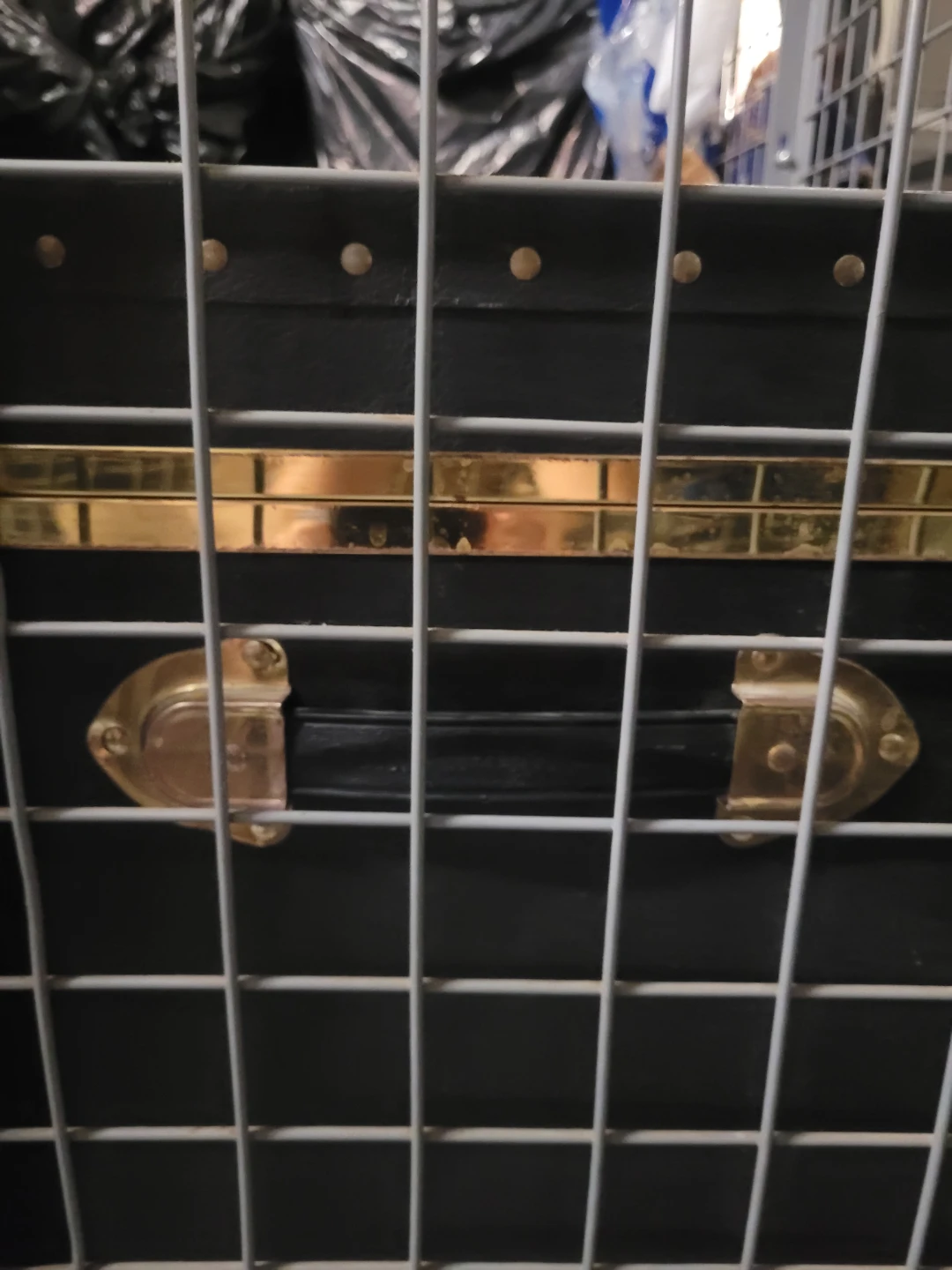 Vintage Rose Trunk with Classic Black & Brass Design - photo 4