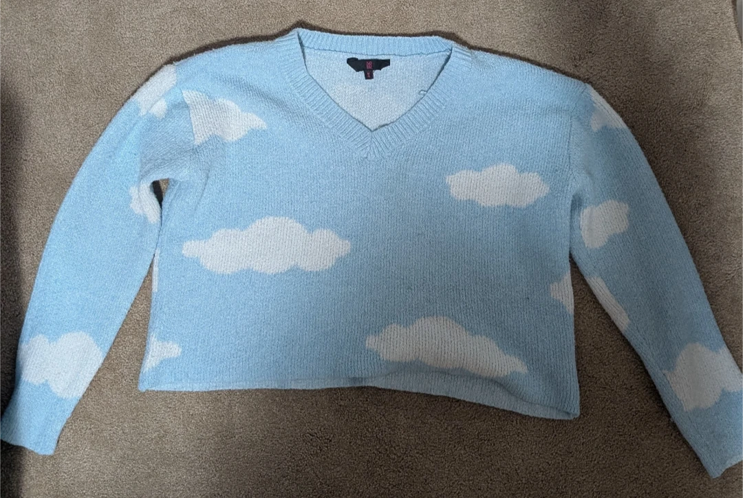 Blue Cloud V-Neck Sweater