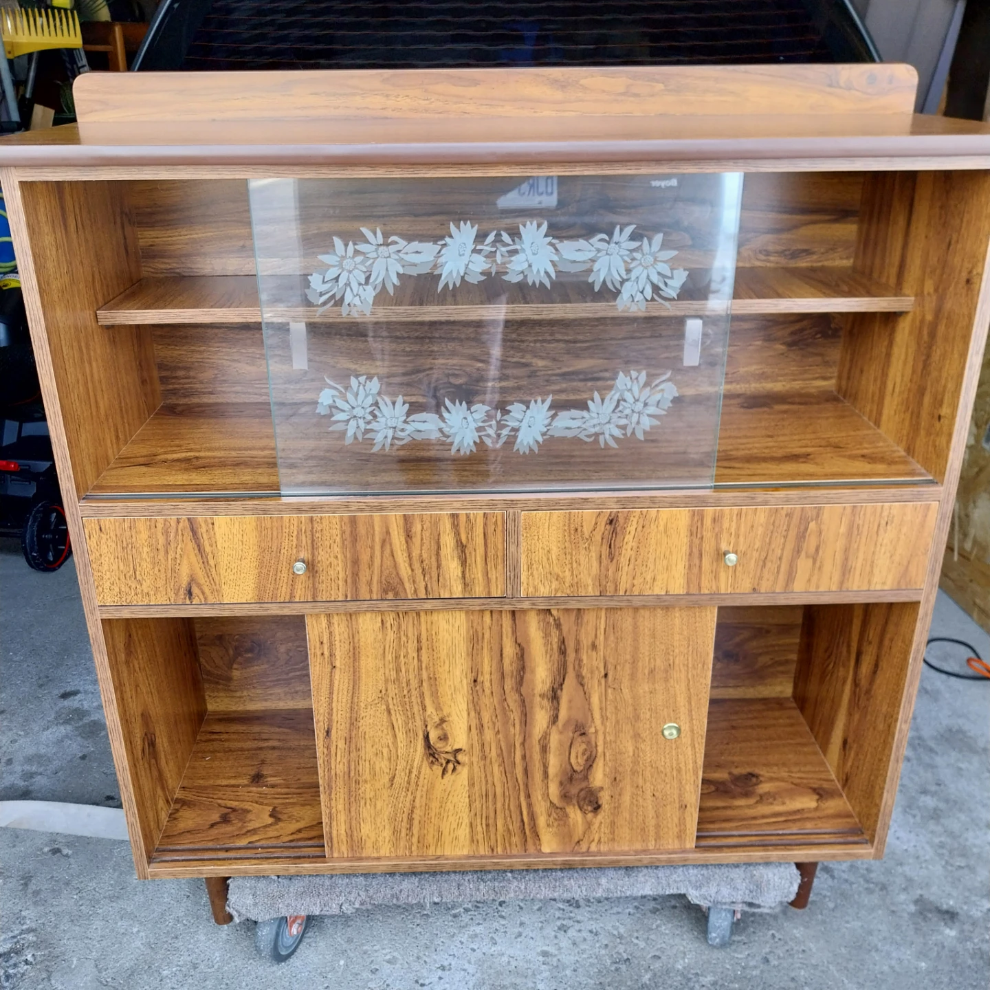 Vintage Storage Display Cabinet with Glass Doors - photo 2