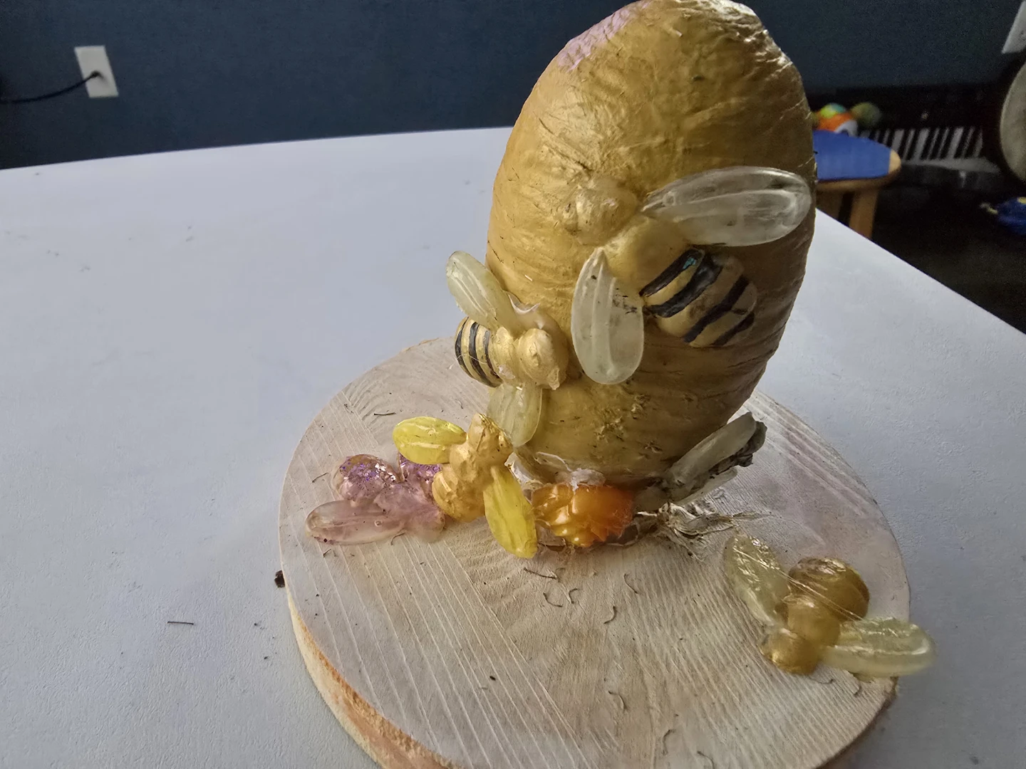 Homemade Resin  Beehive and Bee Decor