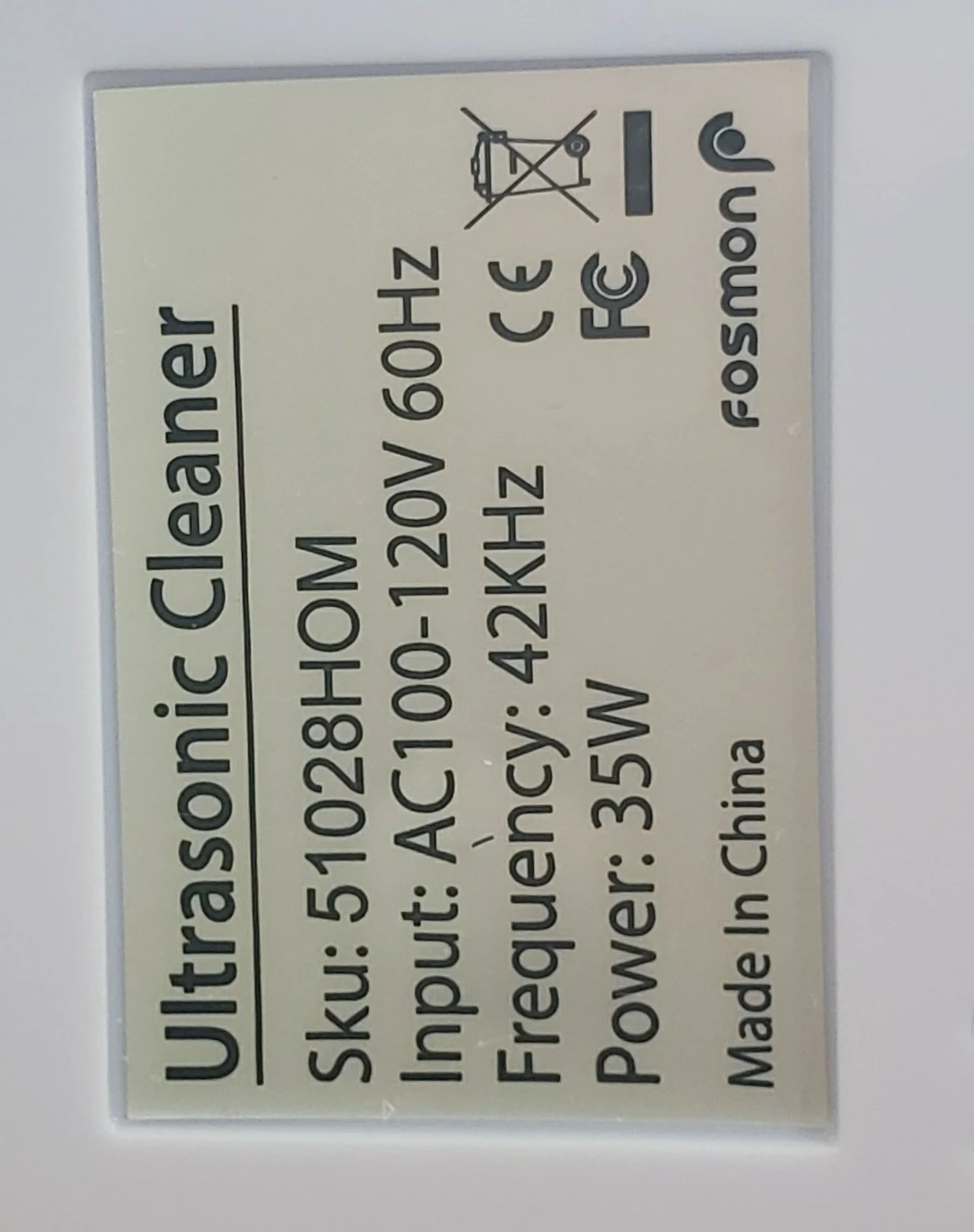 Fosmon Ultrasonic Cleaner - photo 2