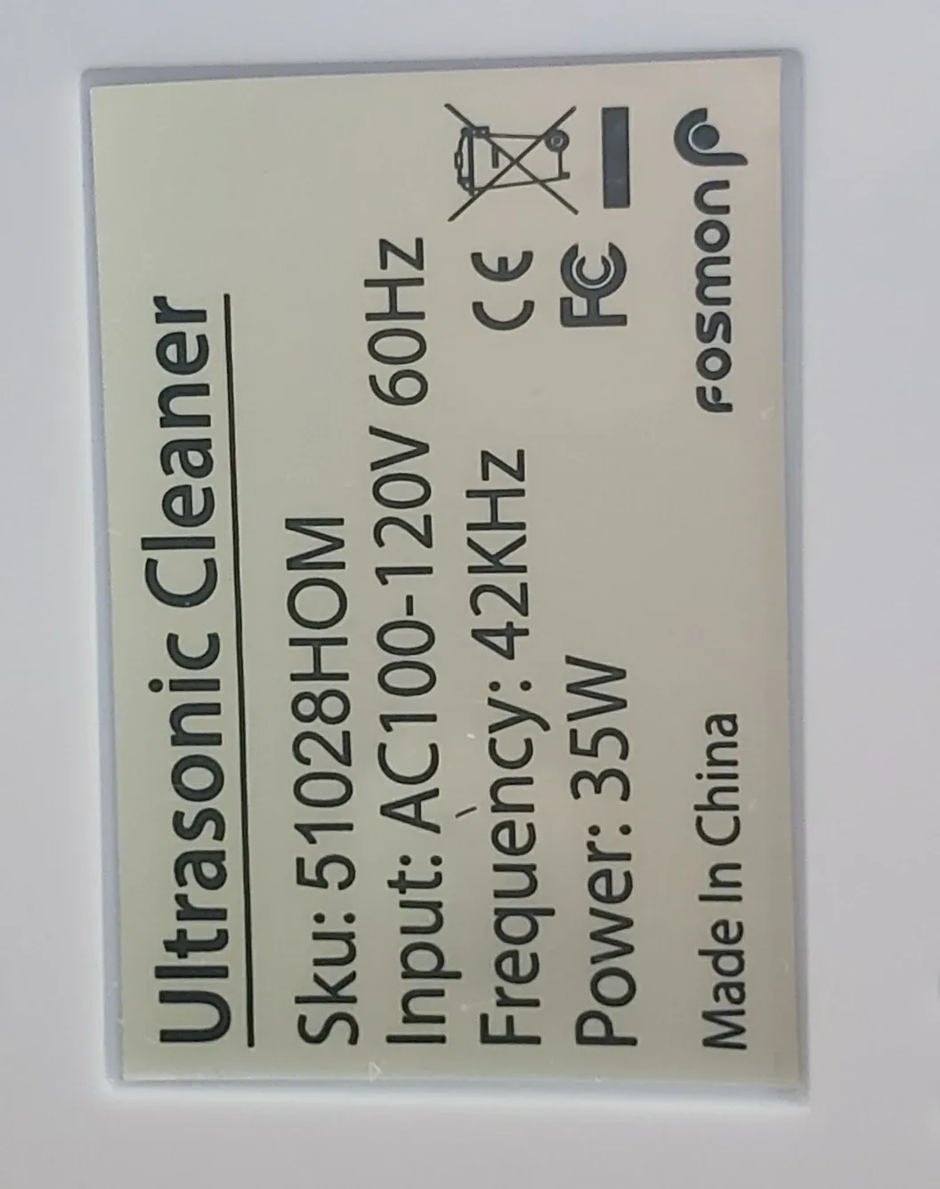 Fosmon Ultrasonic Cleaner - photo 2