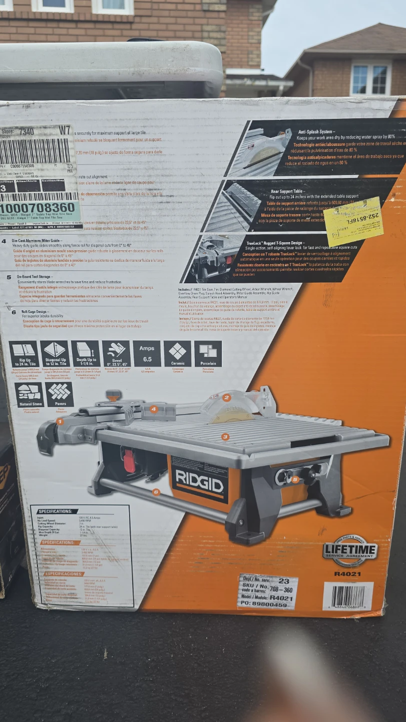 RIDGID 7 Amp 10 in. Wet Tile Saw