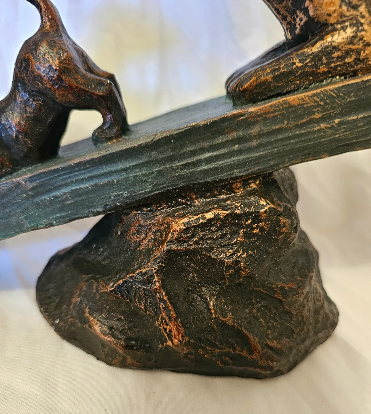 Multi-Coloured 3 Dogs on a See-Saw Statue - photo 4