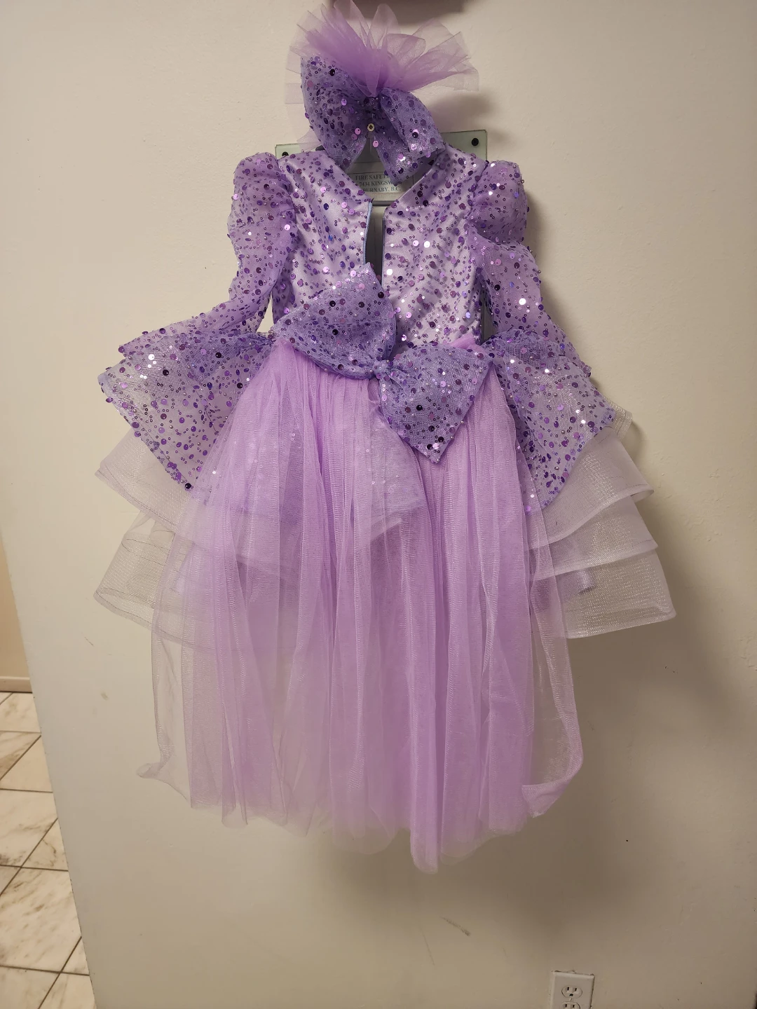 Purple Sequin Tutu Dress with Headband