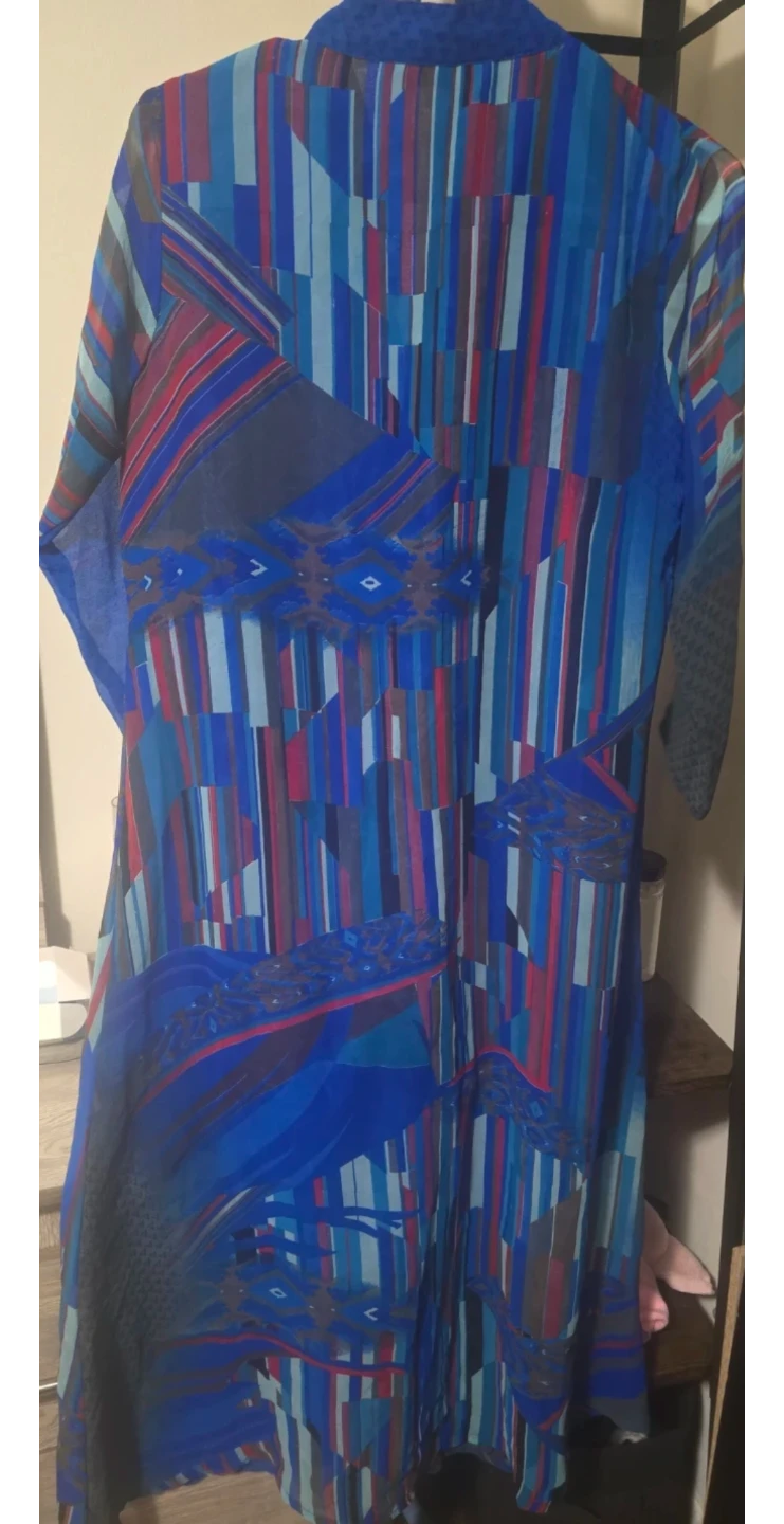 Sereina Blue Geometric Print Tunic Top Size L - photo 3