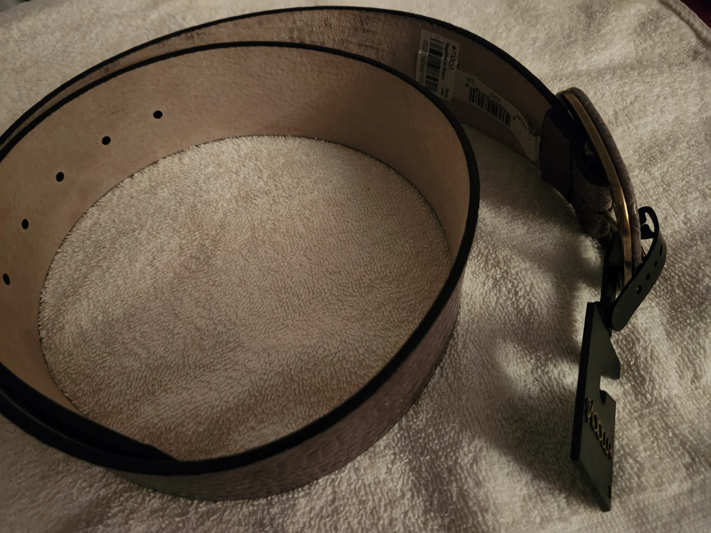 NEW W/TAG 9 West Croc Embossed Belt Large TAUPE BROWN - photo 3