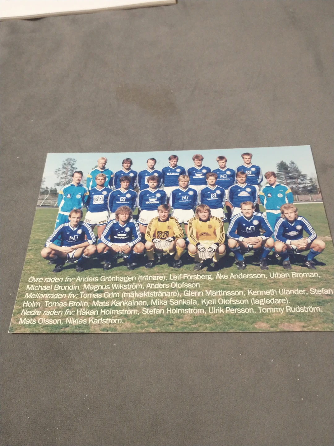 Rare 1984 GIF Sundsvall Swedish Pro Football Team Signed Picture - photo 2