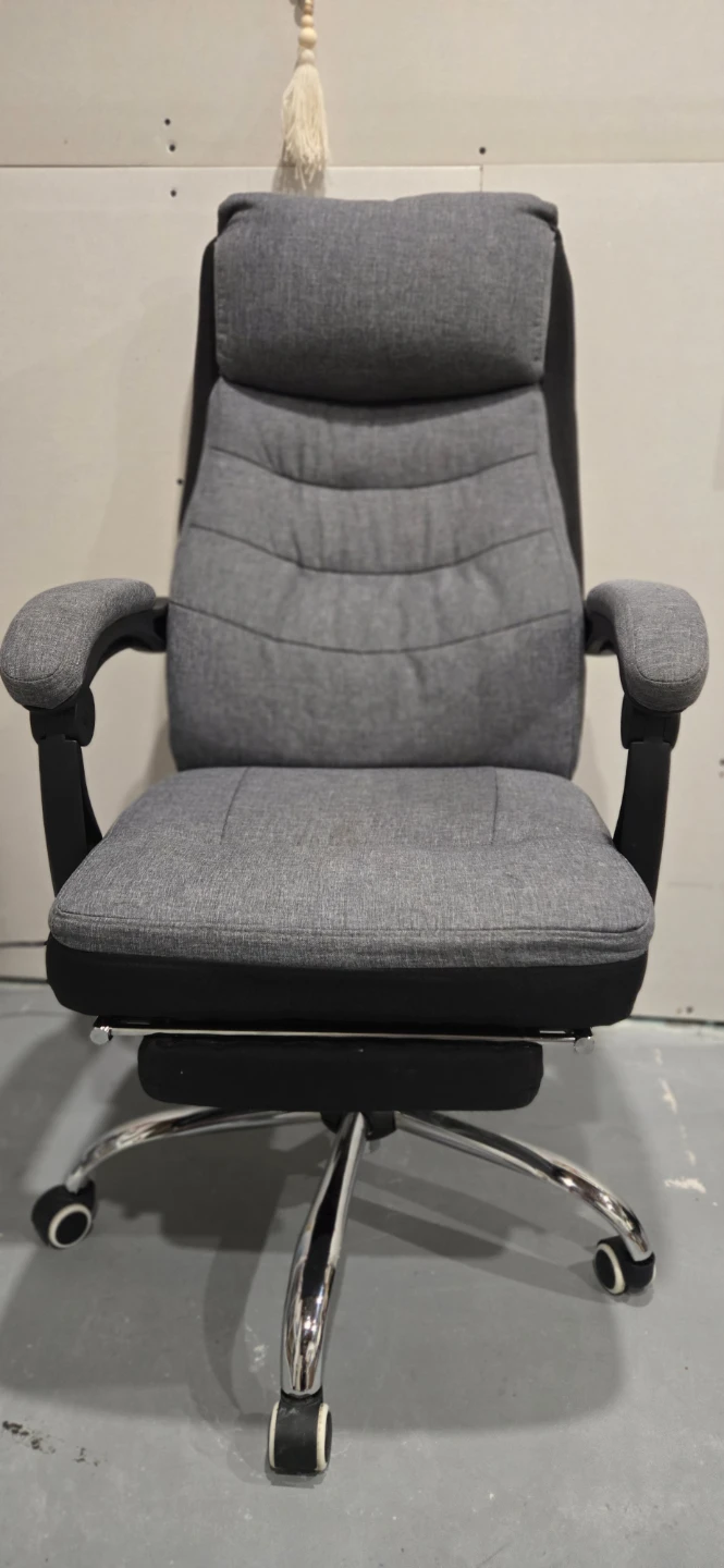 Vinsetto Grey Fabric Office Chair with Footrest