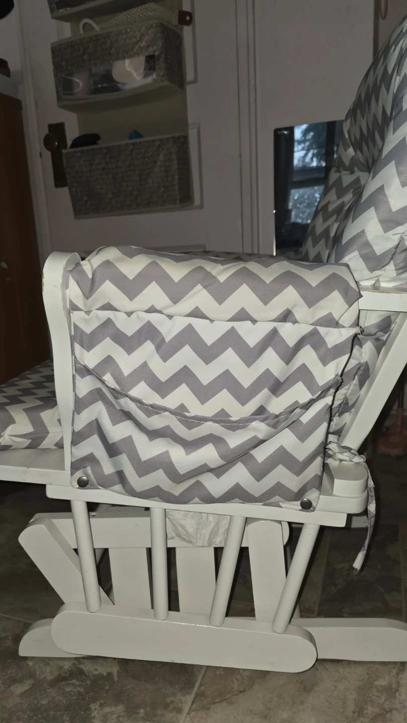 White Glider Rocking Chair with matching leg rest rocker - photo 2