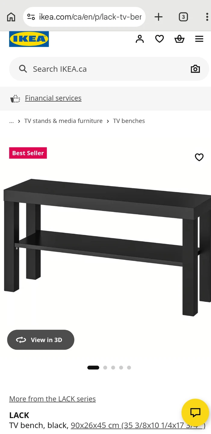 IKEA LACK TV Bench - Black