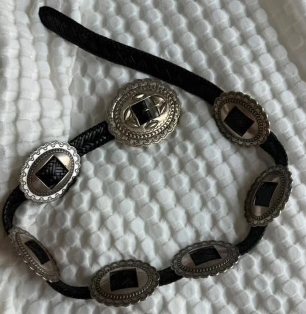 Lauren Ralph Lauren Black Braided Concho Belt - photo 2