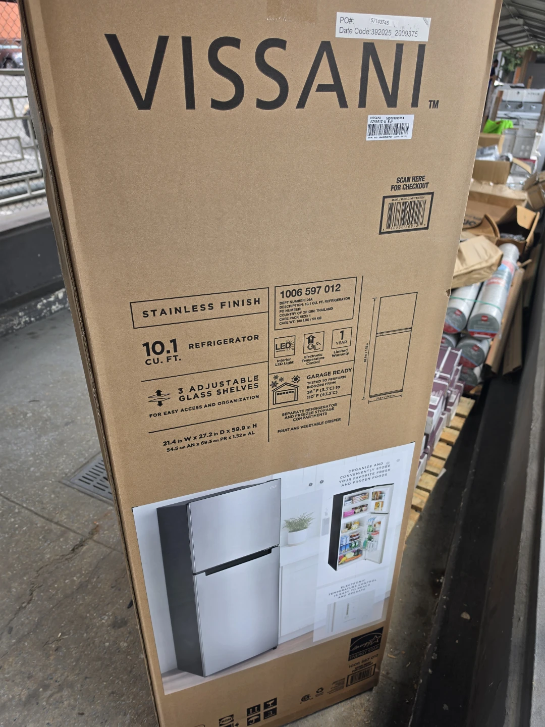 Vissani 10.1 Cu. Ft. Refrigerator in Stainless Finish