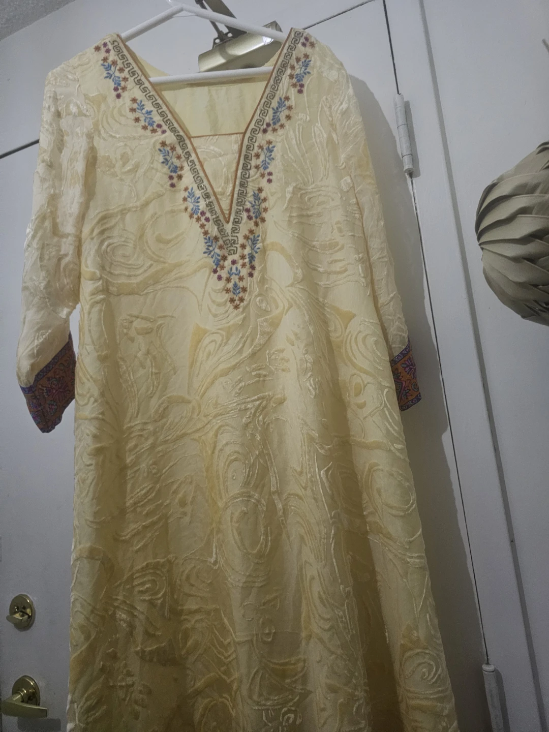 Women's Yellow Embroidered Kurti - photo 2