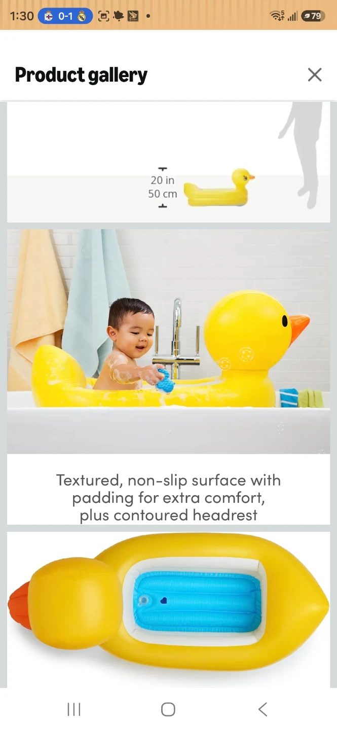 Munchkin Yellow Duck Inflatable Baby Bath Tub - photo 2