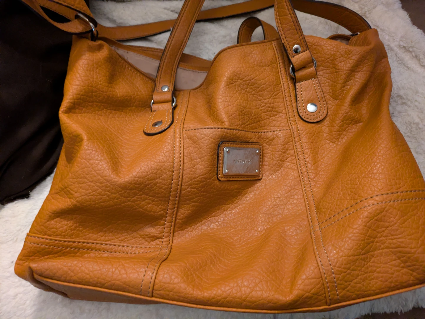Nine West women's Orange Faux Leather Shoulder Bag - photo 3