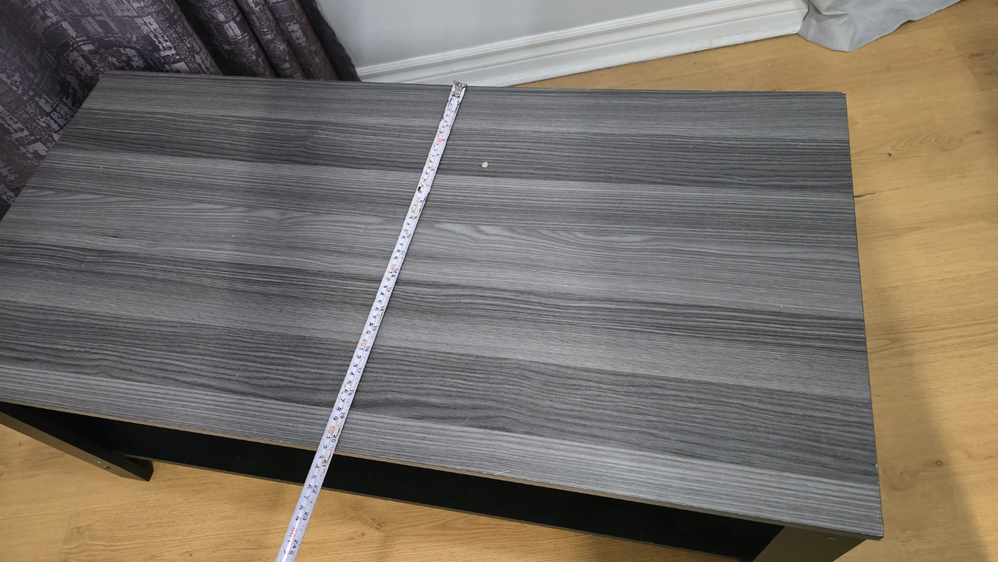 Grey Wood Coffee Table with Shelf - photo 4