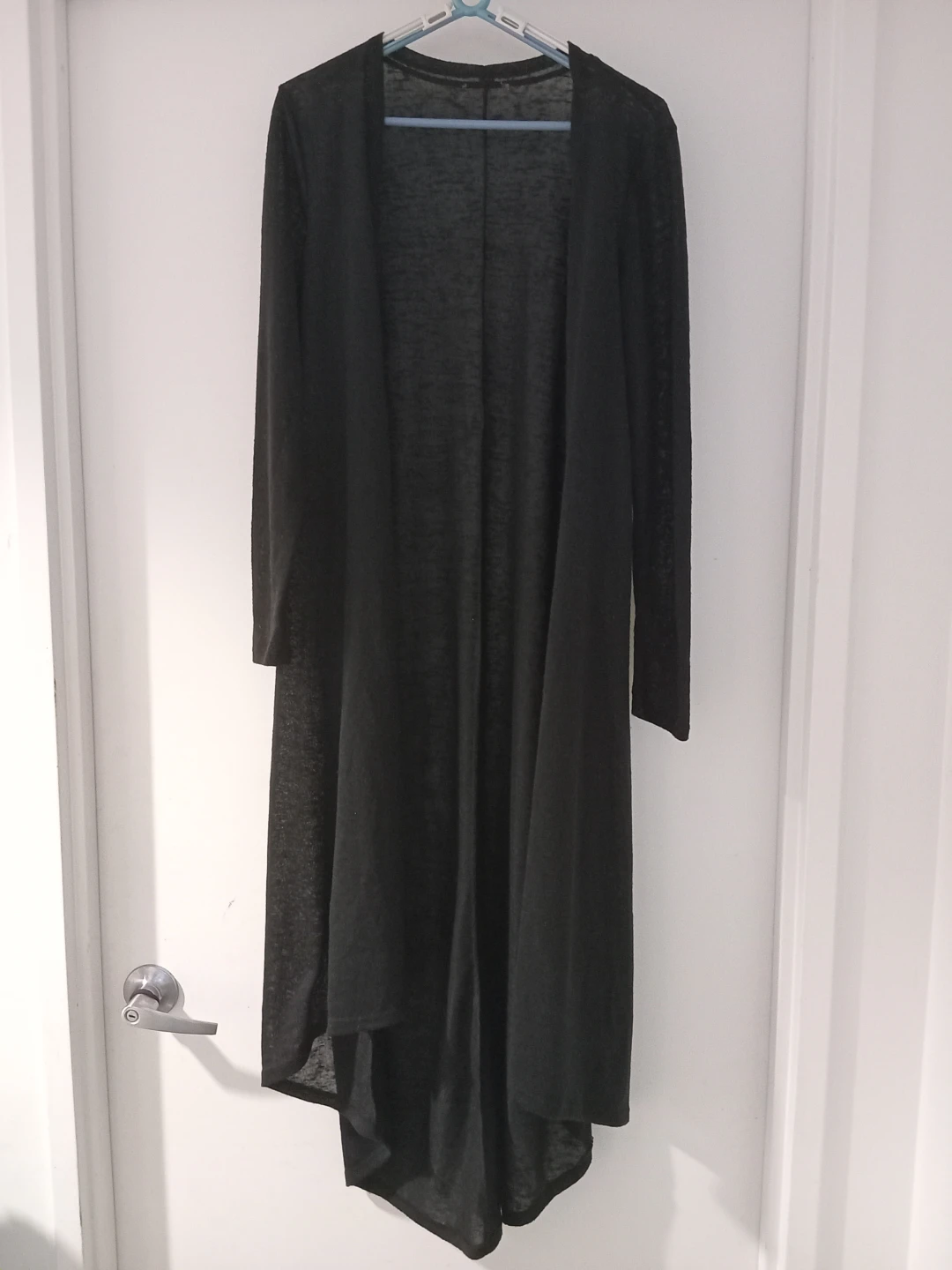 Black sheer duster cardigan