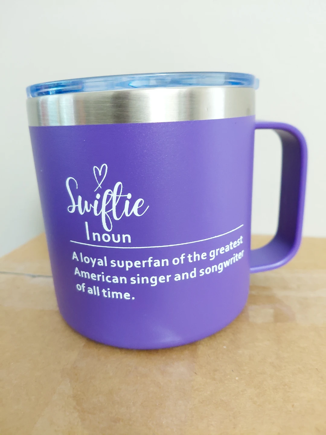Purple "Swiftie" Insulated Tumbler Mug 4" tall Brand New