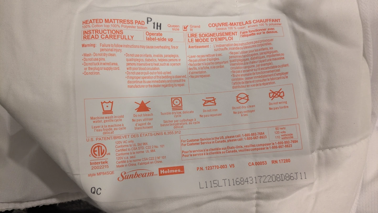 Sunbeam Queen Heated Mattress Pad - photo 3