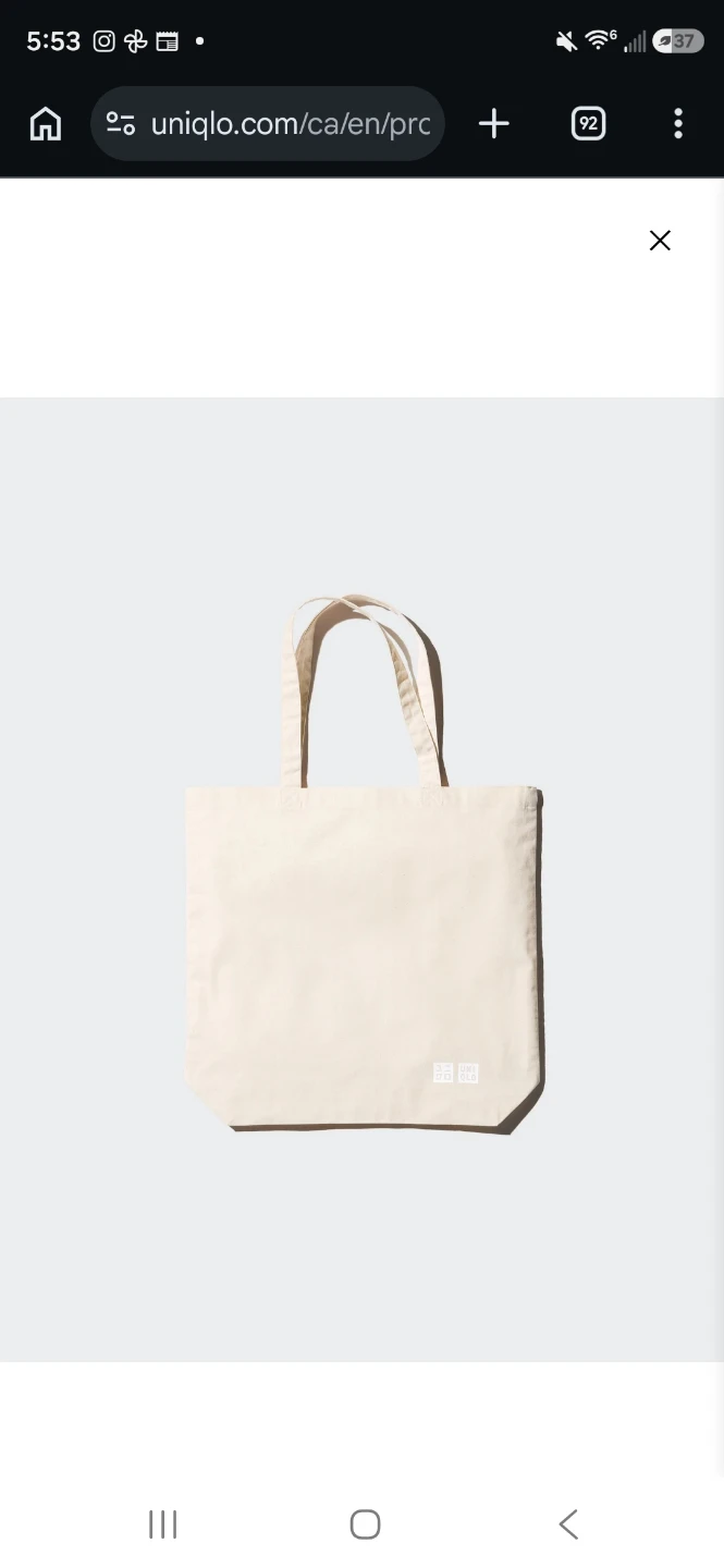 Uniqlo reusable cotton tote bag medium