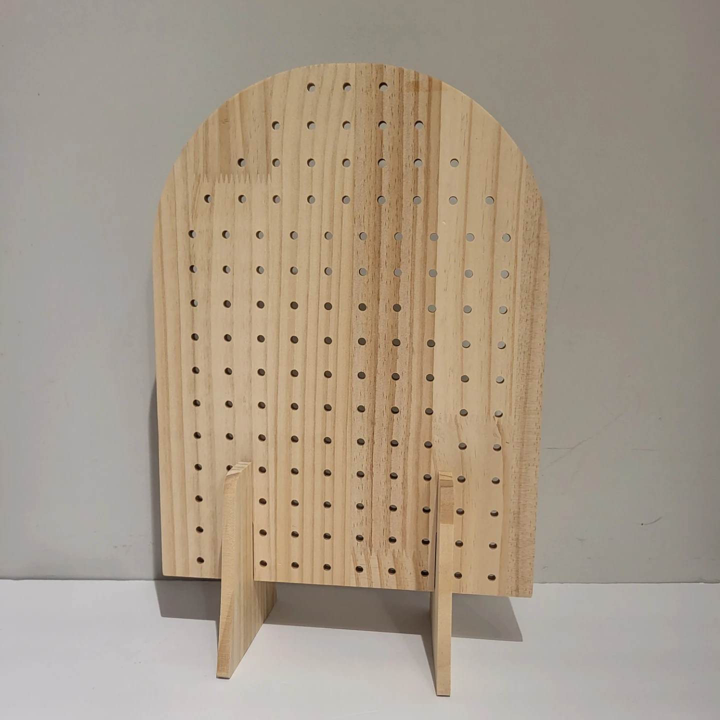 Wooden Pegboard Display Stand with Pegs