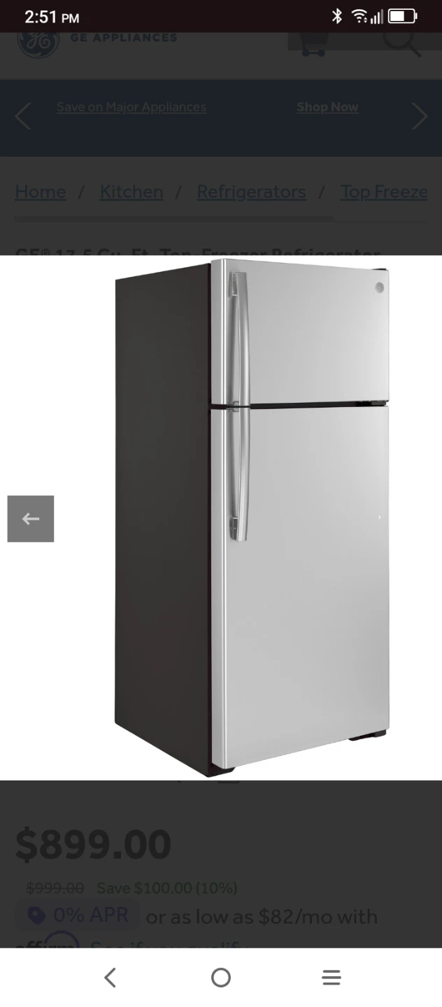 GE 17.5 Cu. Ft. Top-Freezer Refrigerator