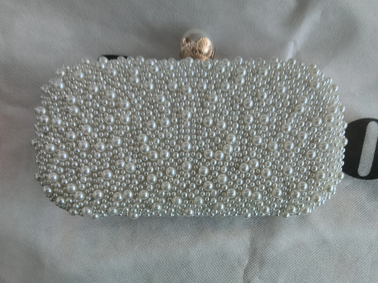 Pearls Evening Clutch Bag with gold back. - photo 5