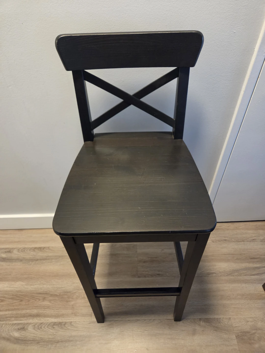 Black Wooden Bar Stool