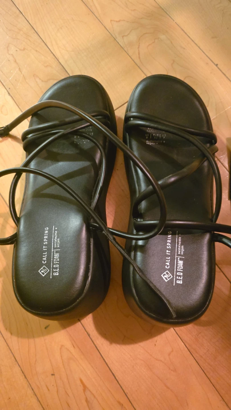 CALL IT SPRING Black Strappy Platform Sandals EUR 40