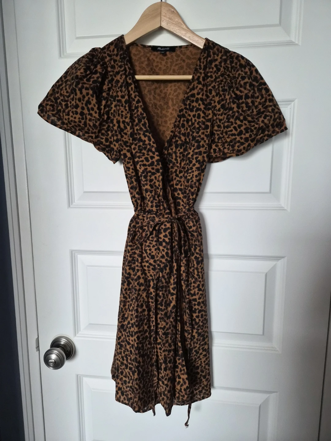 Madewell Leopard Print Wrap Dress XS