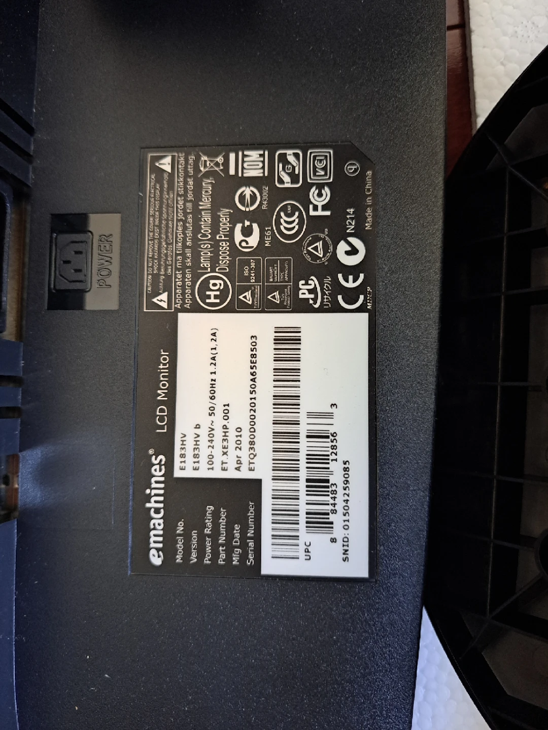 eMachines E183HV LCD Monitor - photo 2