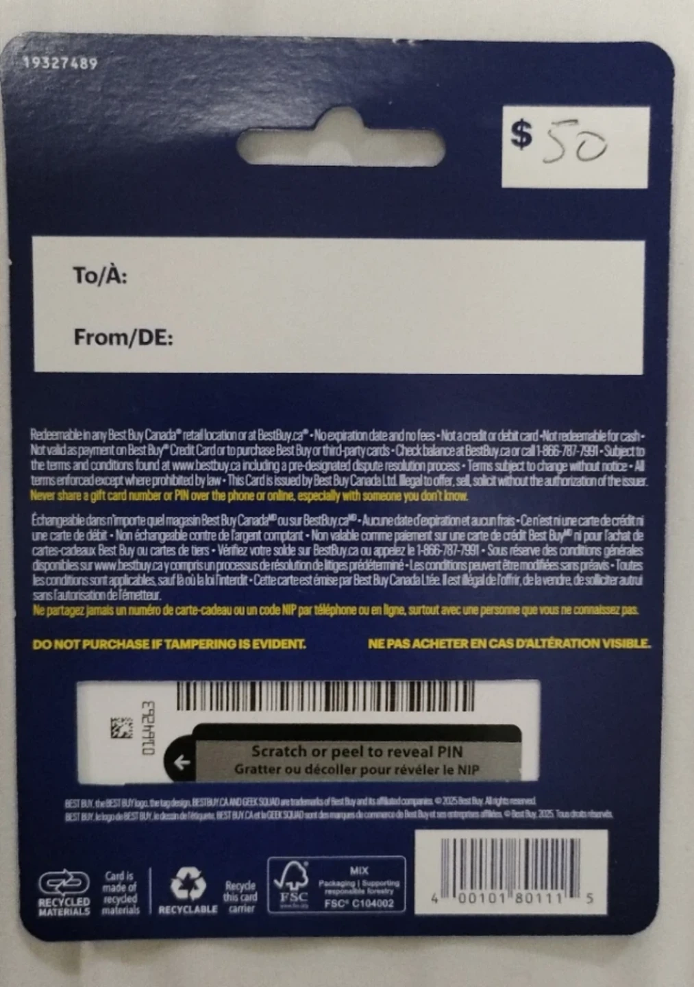 Best Buy $50 Gift Card - photo 2
