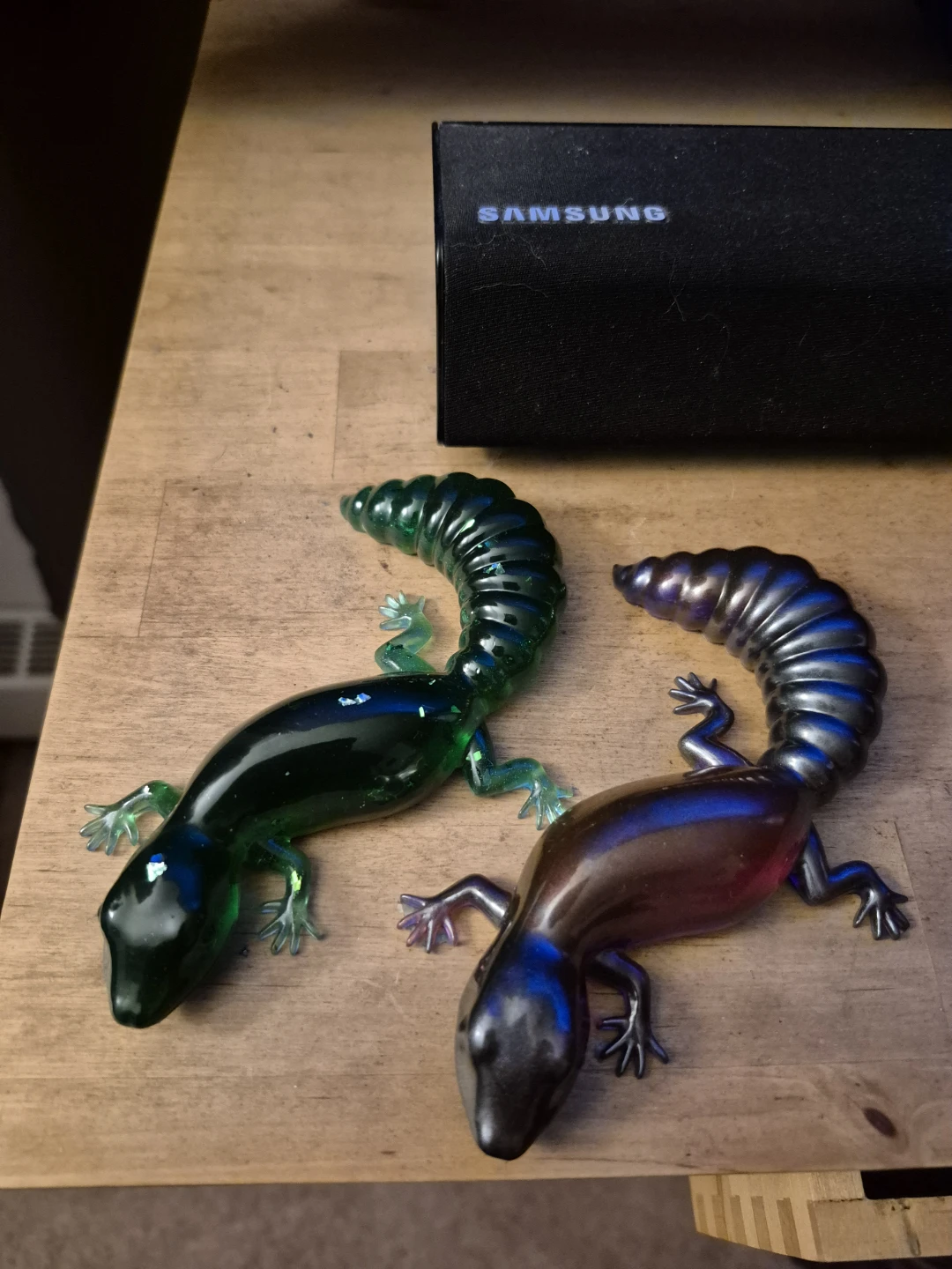 Glass Gecko Figurines - Set of 2