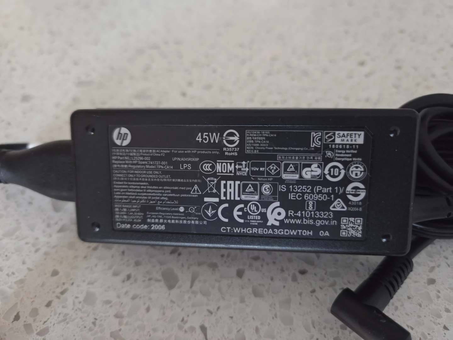 HP 45W Laptop AC Adapter Charger