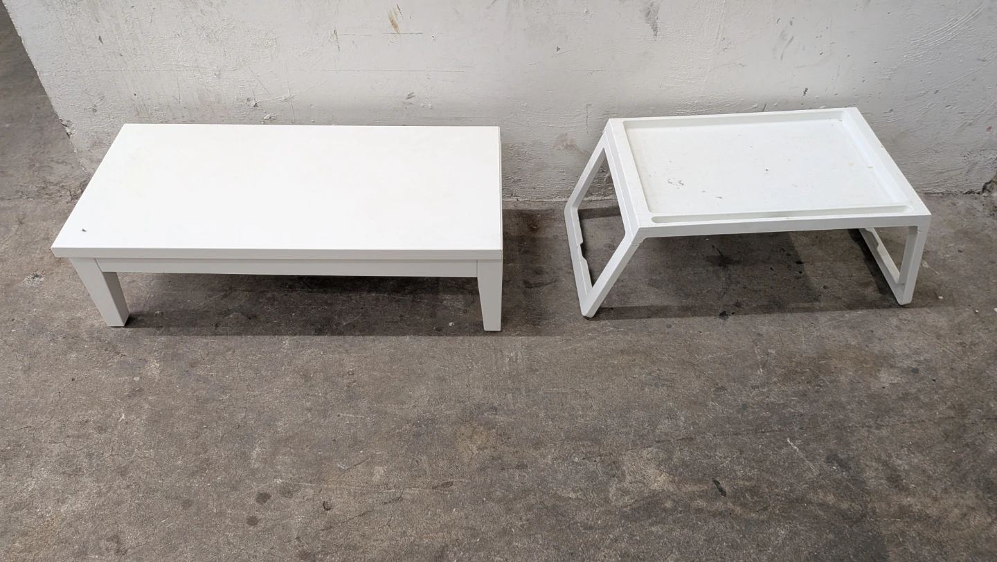 Small Table, IKEA White Bed Tray