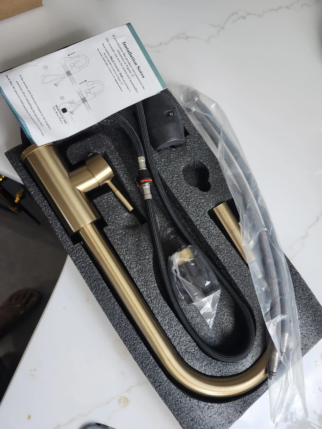 Brushed Golden Pull-Down Kitchen Faucet - photo 2