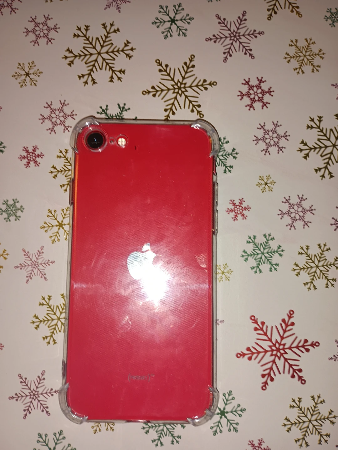 Red iPhone SE (2nd Gen) with Case - photo 2