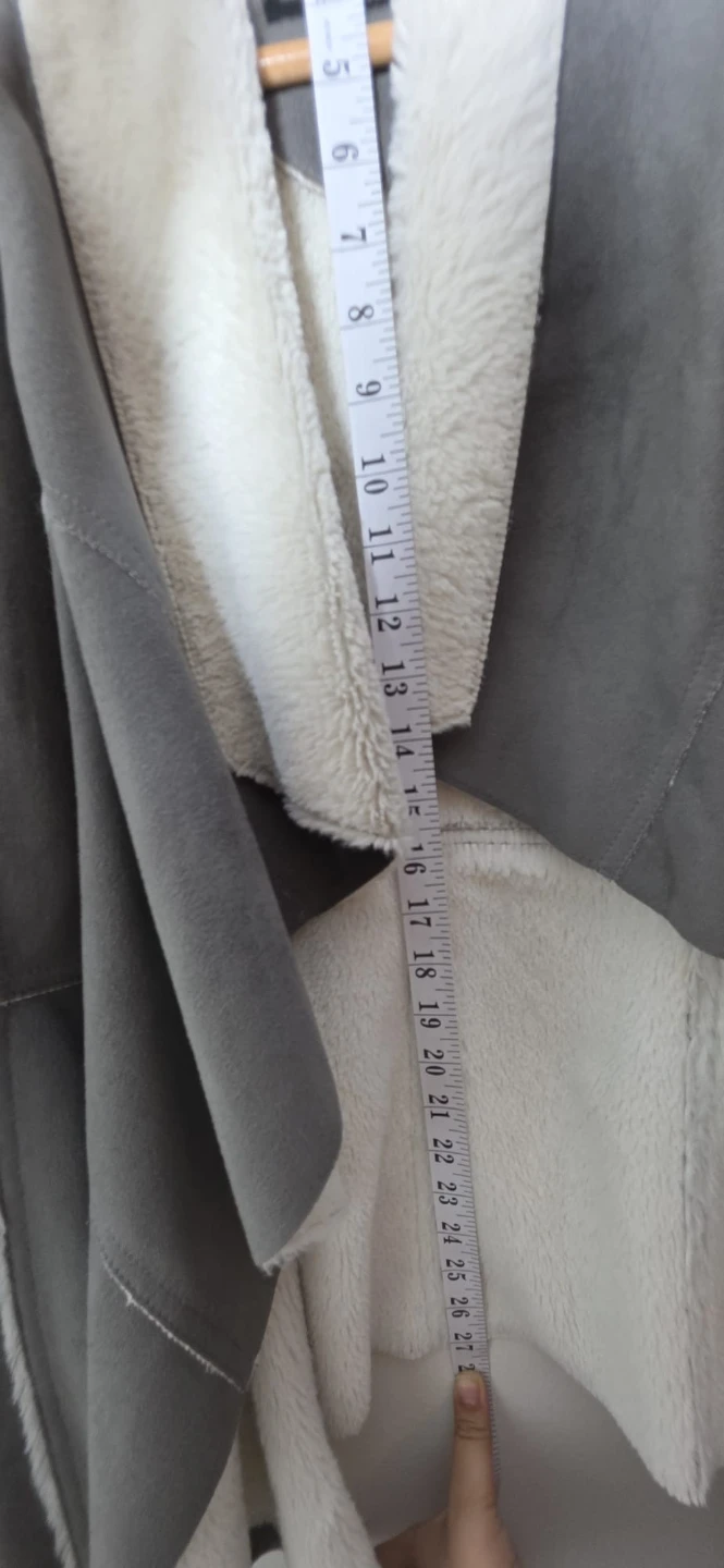 Conrad C Women's Grey Faux Suede Sherpa Lined Jacket Size S - photo 4