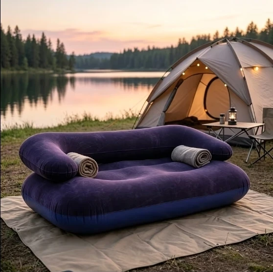 Purple Inflatable Couch for Camping