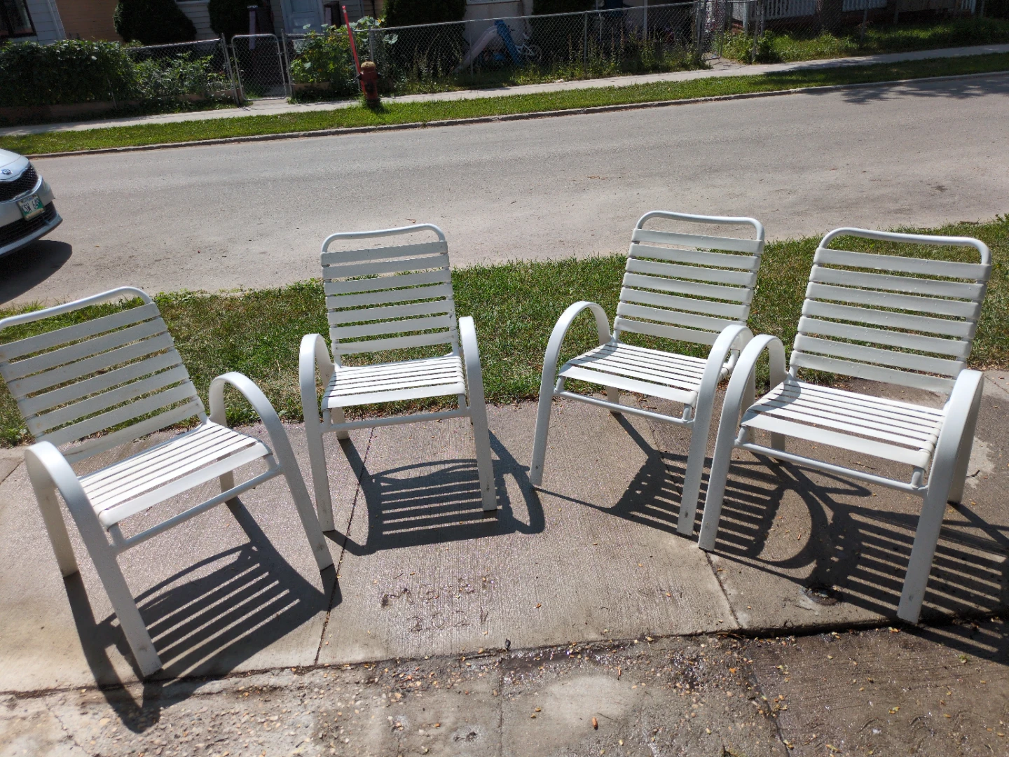 White Outdoor Patio Chairs (Set of 4)