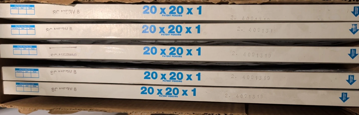 20x20x1 MERV 8 Furnace Filters (Pack of 5)