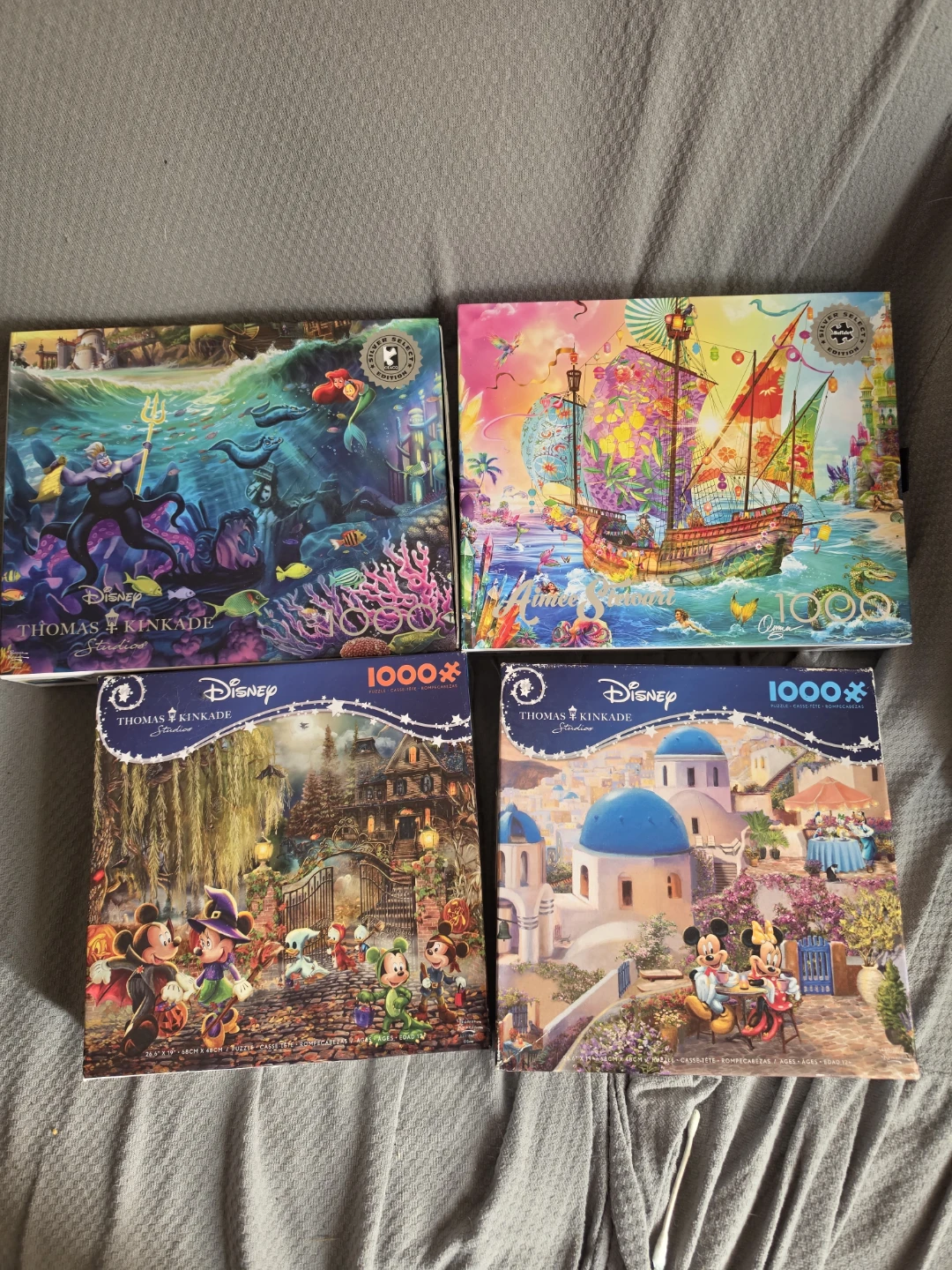 Thomas Kinkade Disney 1000 Piece Puzzles - Set of 4