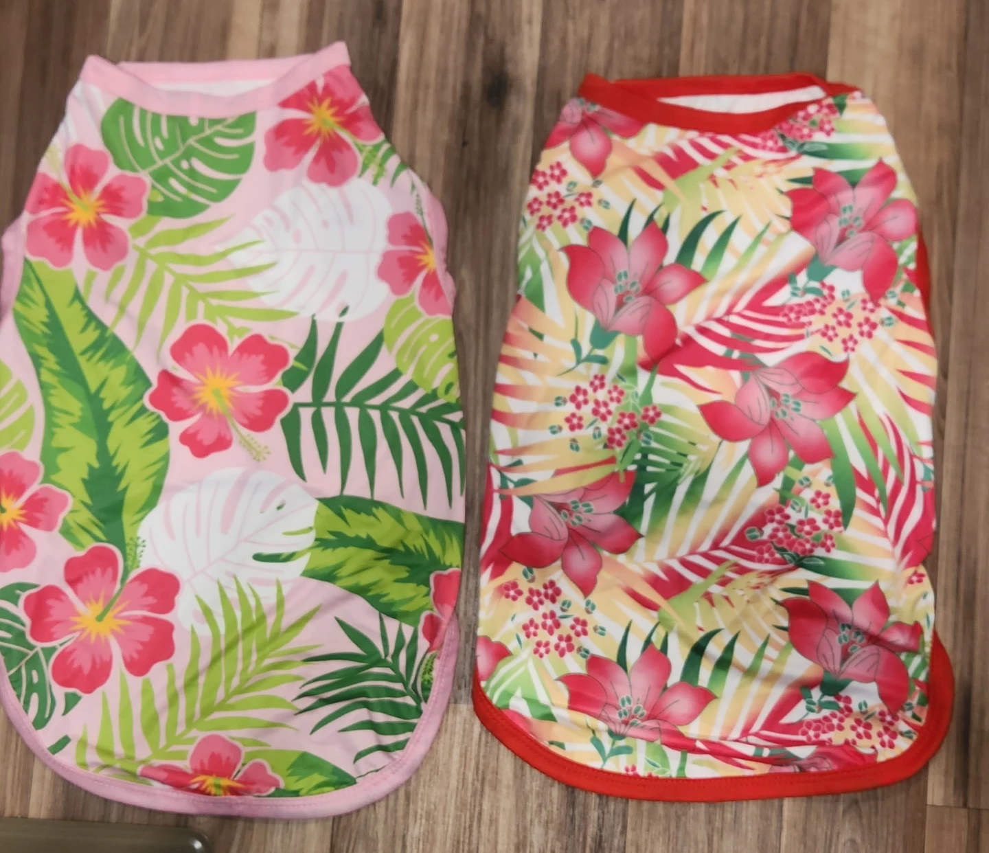 2 Hawaiian Floral Dog Shirts Tank Tops - photo 2