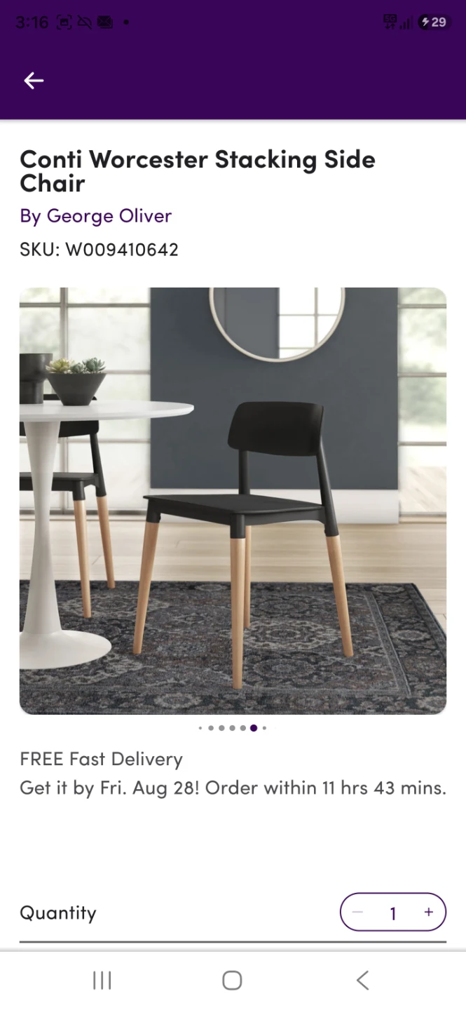 OPEN BOX. 4 Conti Worcester Stacking Side Chairs