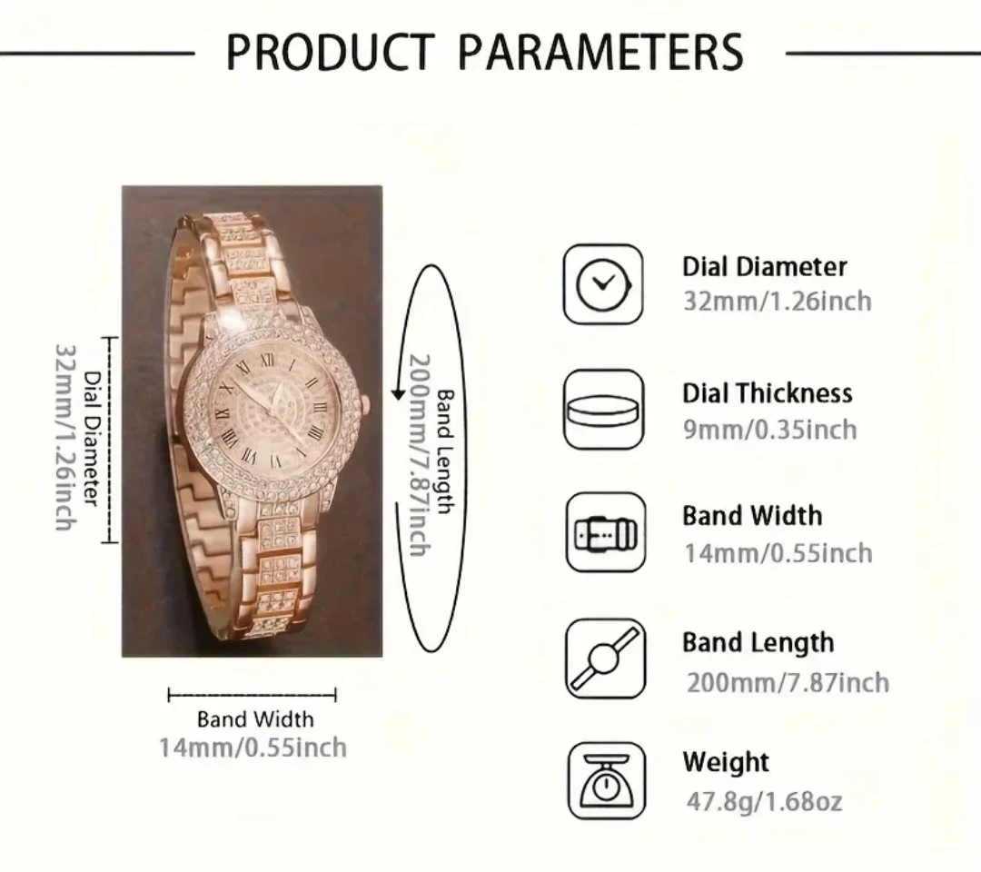 SENO Women's Rose Gold Crystal Watch - photo 3